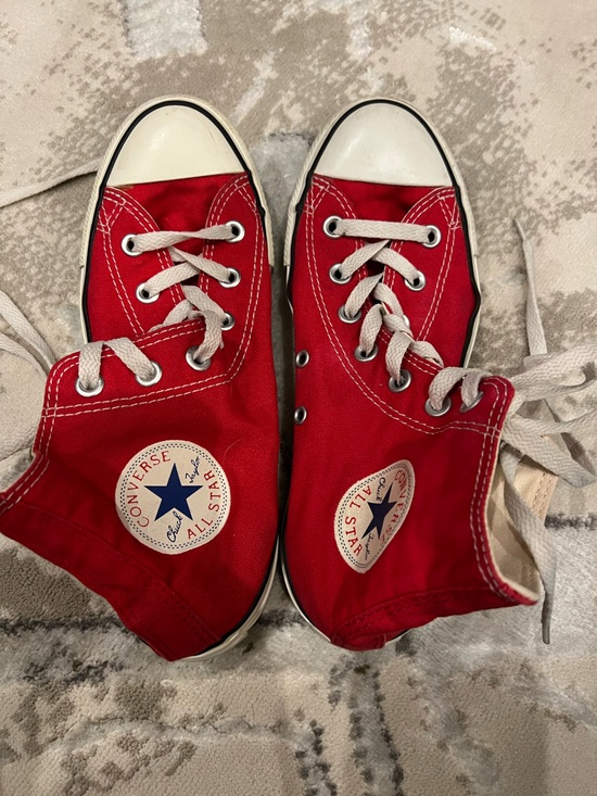 Converse Shoes - Converse Red High Top Canvas Sneakers